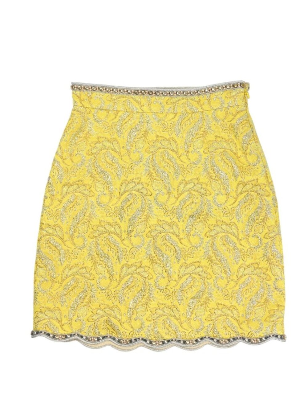 Gucci Brocade Jacquard Mini Skirt in Yellow